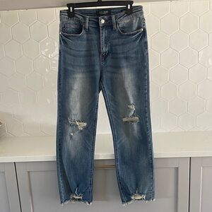 Judy Blue Women's Distressed Blue Cropped Jeans, Great condition, Size 7/28